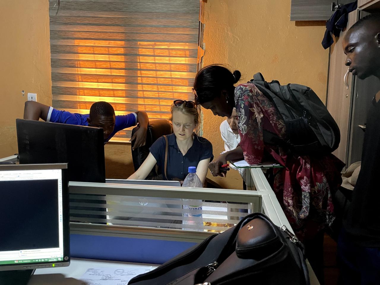 A Project Trip Team working in a surveyors office
