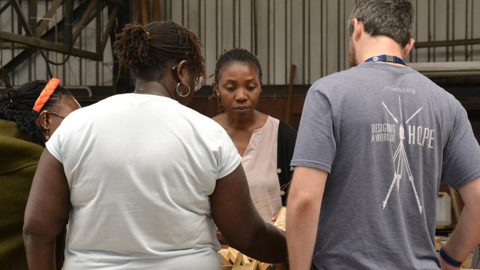 Team working together on a aproject