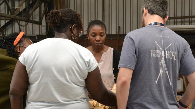 Team working together on a aproject